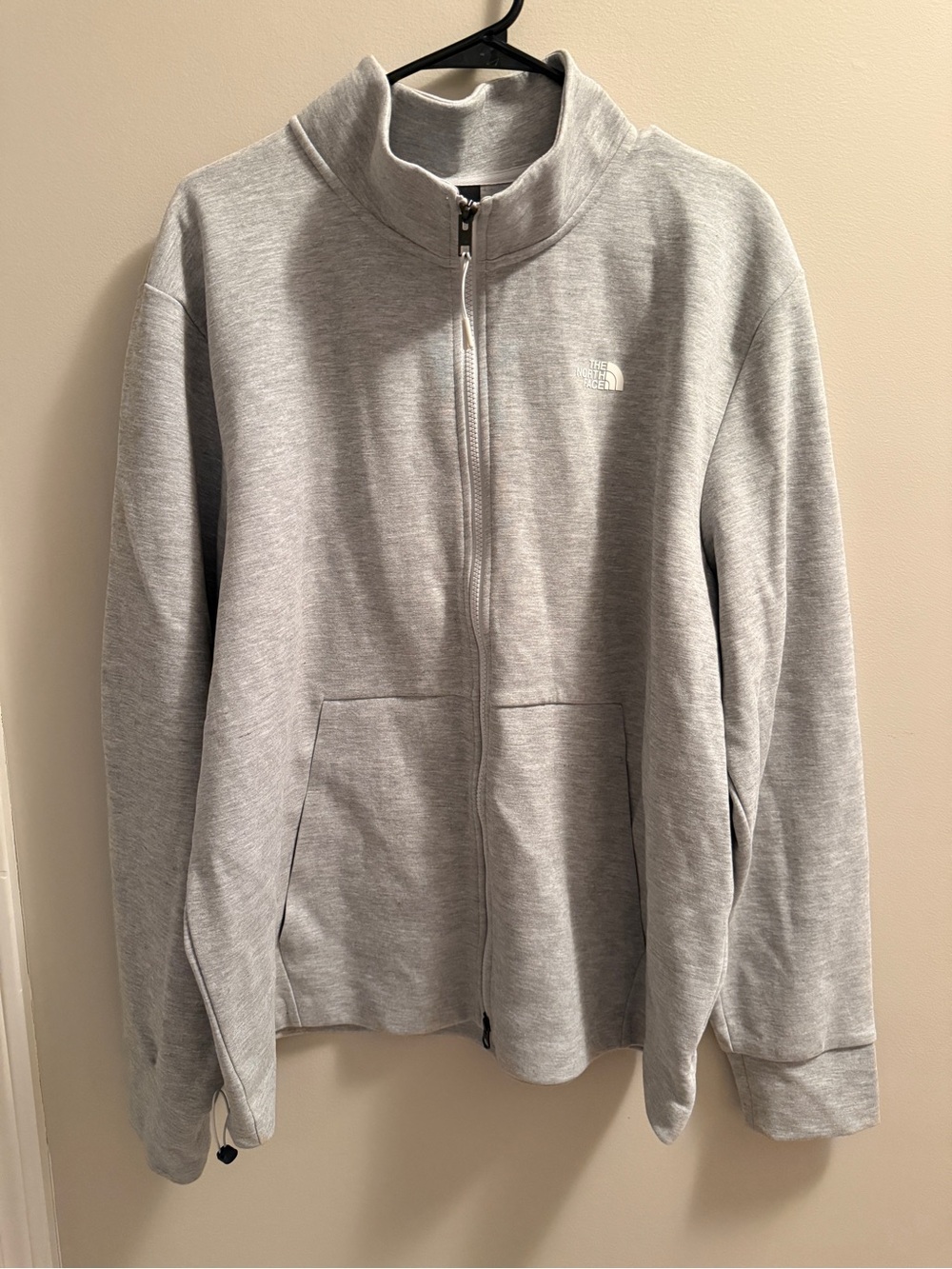 The North Face Men's Heather Light Gray Full-Zip Crewneck